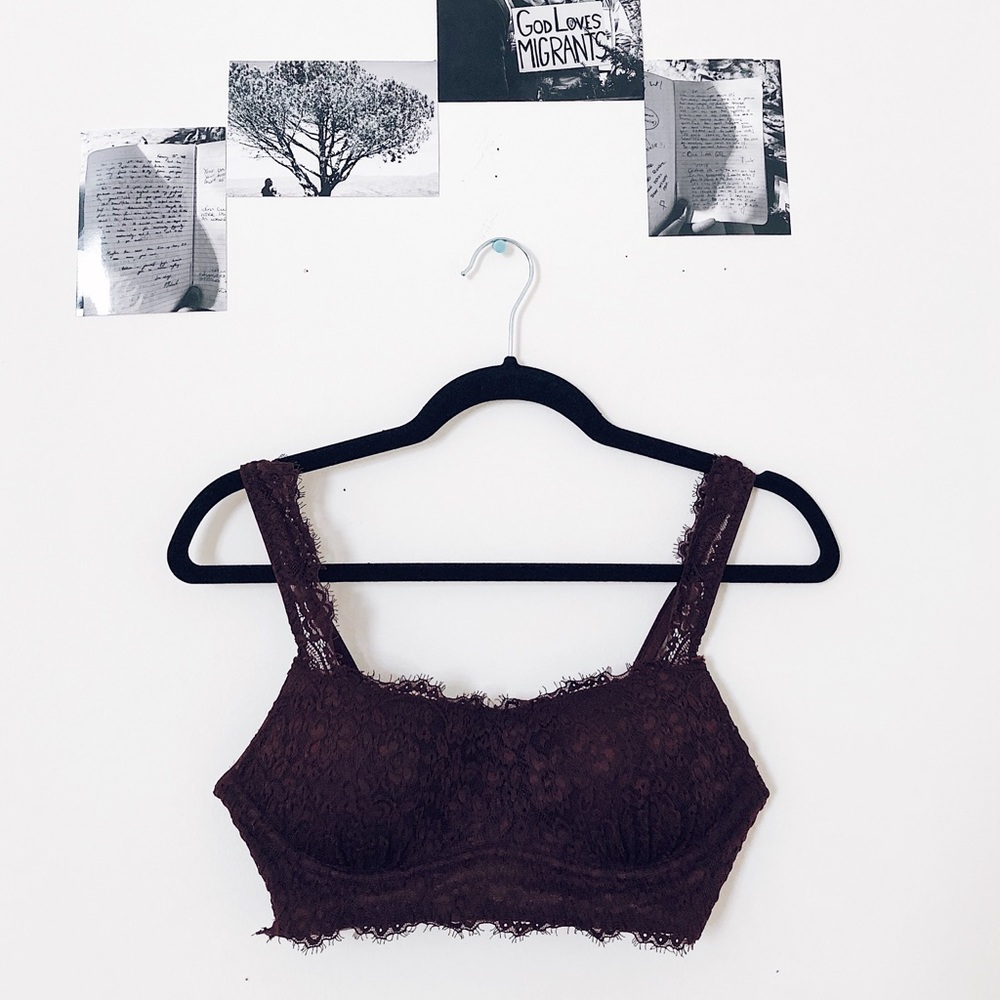 Aerie Romantic Lace Push-up Scoop Bralette | S
